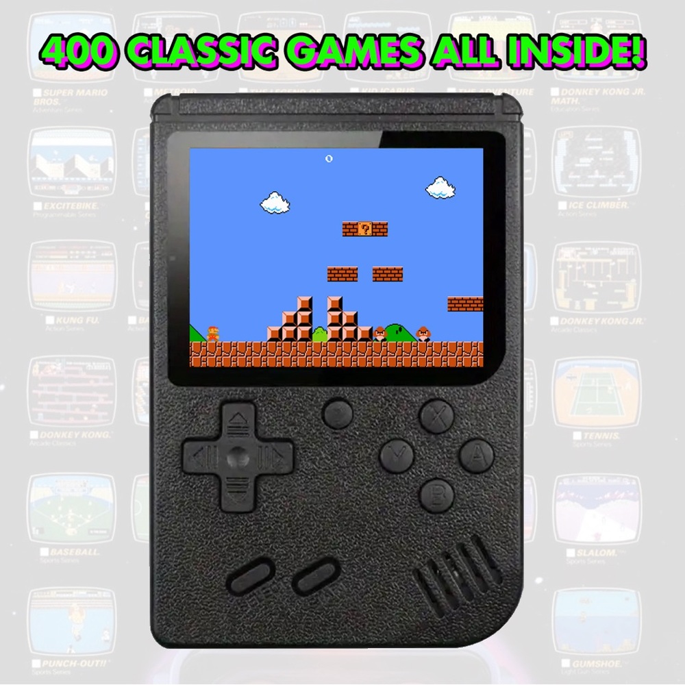 New Retro Handheld Game System with 400 Classic Games inside. Pocket gam…